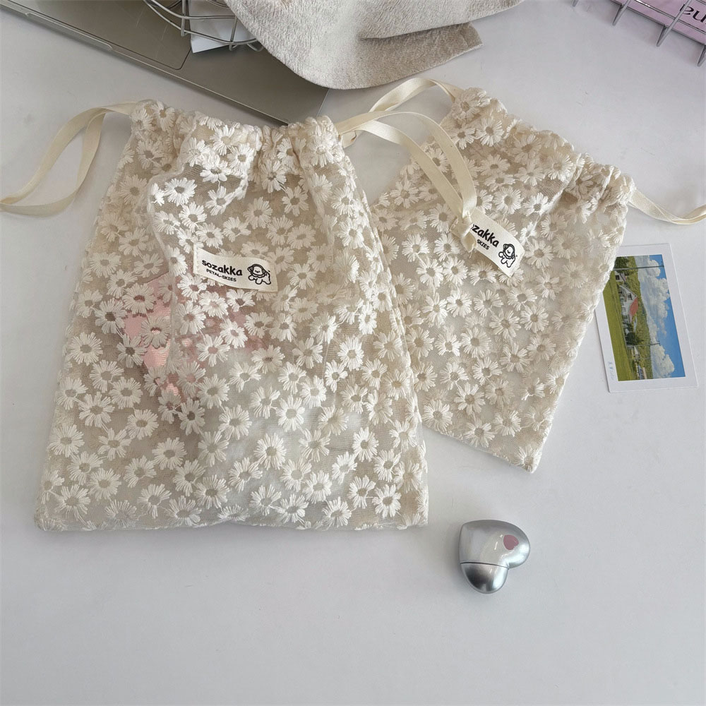 Lace Embroidered Daisy Mesh Dr - đánh giá và giá Tech Accessories Travel Bag