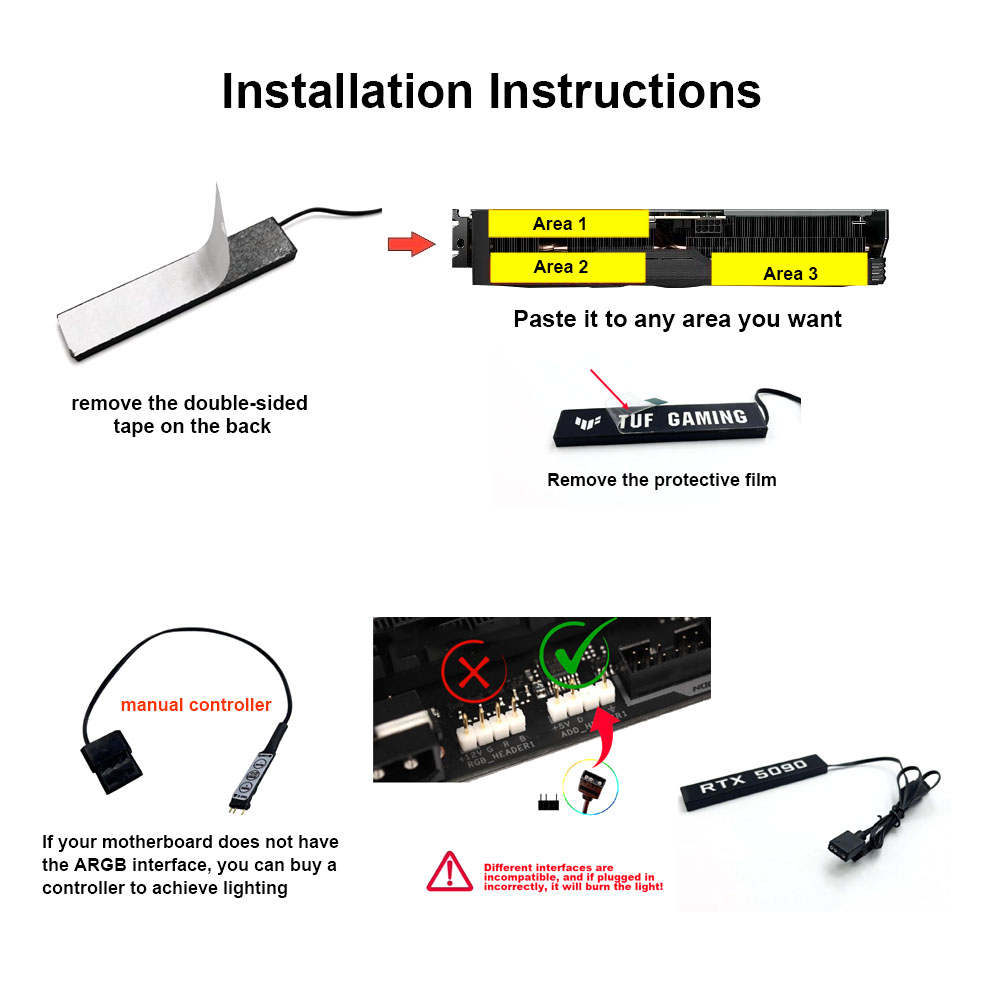 PC GPU ARGB Lighting Panel Whi - đánh giá và giá Tech Gaming Accessories